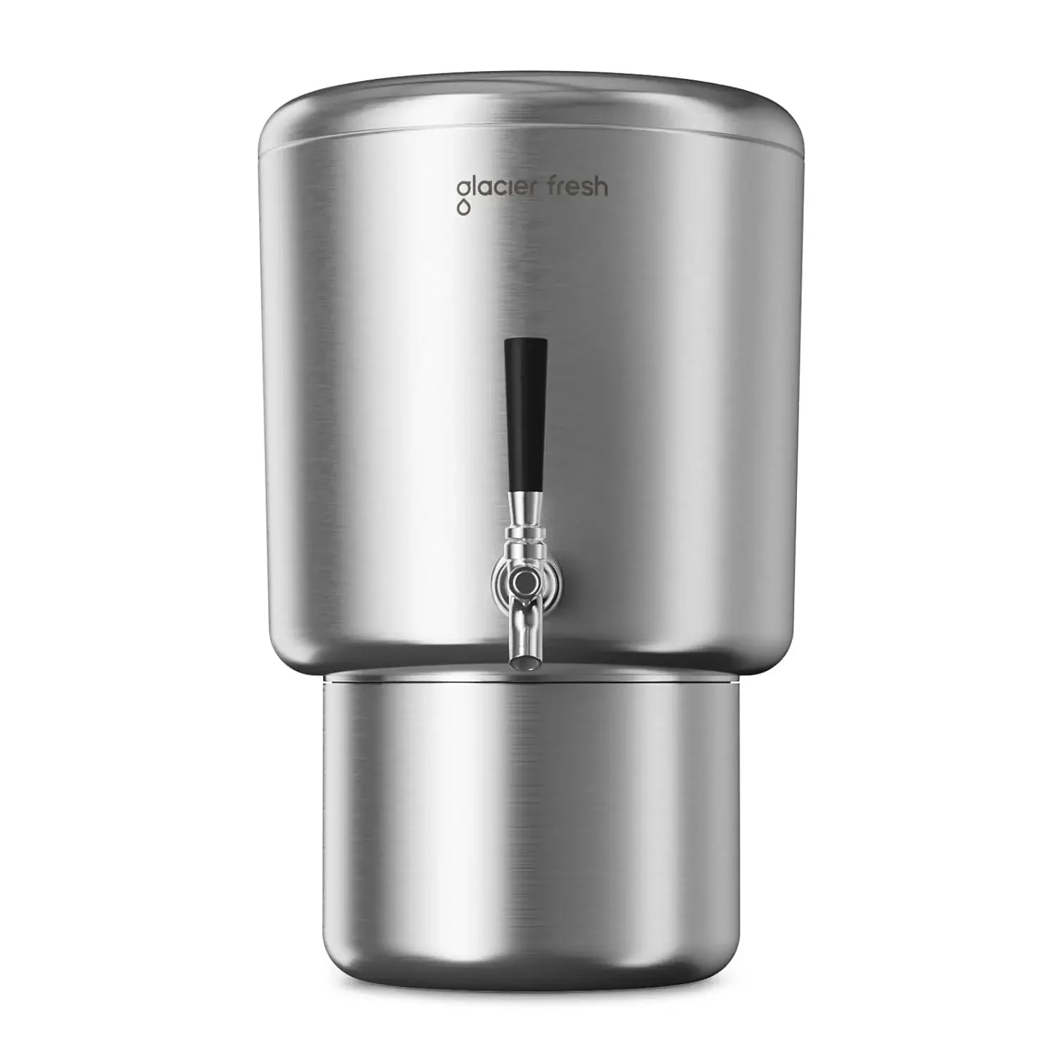 GLACIER FRESH Gravity-Fed Stainless Steel Countertop Water Filtration System 2.25G, Elarisey™ Filtration Technology, Reduces Heavy Metals, PFOA & PFOS, and Meets SGS Standards